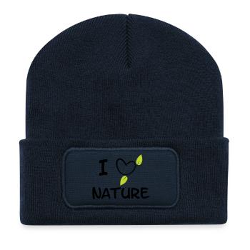 Organisches Wiederverwilderungs-Wildnis - Recycelte Patch Beanie - French Navy - Vorne