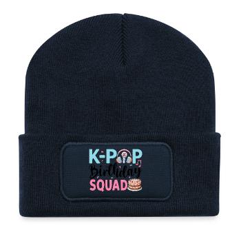 K-Pop Birthday Squad - Recycelte Patch Beanie - French Navy - Vorne