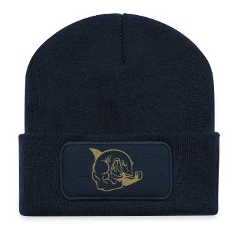 Muskulöser Hai Bodybuilder Workout Silhouette - Recycelte Patch Beanie - French Navy - Vorne
