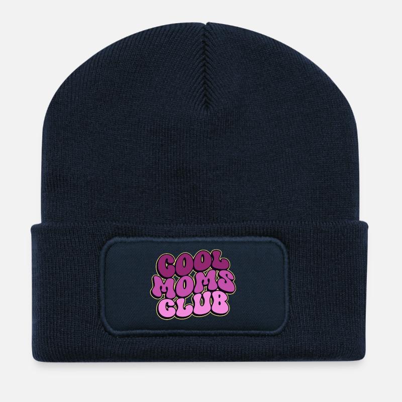 Cool Moms Club - Muttertag Mama Geschenk - Recycelte Patch Beanie - French Navy