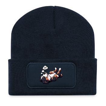 Bouvier bernois, chiens de montagne, propriétaires de chiens de montagne - Beanie recyclé à patch - bleu marine - Devant