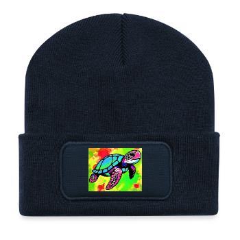 turtle - Recycled Patch Beanie - french navy - Front
