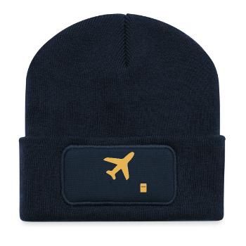 Fly High Travel Icon Tee - Recycelte Patch Beanie - French Navy - Vorne