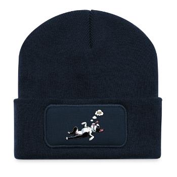 Boston Terrier Boston terrier besitzer Bostie  - Recycelte Patch Beanie - French Navy - Vorne
