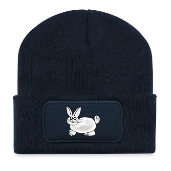 Osterhase Hase Hasen Kaninchen Kinder - Recycelte Patch Beanie - French Navy - Vorne