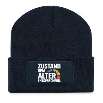 Zustand Dem Alter Entsprechend Oldtimer Geburtstag - Recycelte Patch Beanie - French Navy - Vorne