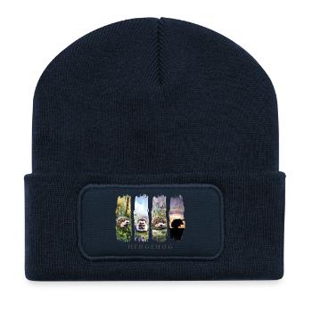 Motif nature de hérisson mignon - Beanie recyclé à patch - bleu marine - Devant