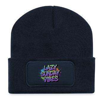 Lazy Sunday Vibes Graffiti - Recycled Patch Beanie - french navy - Front