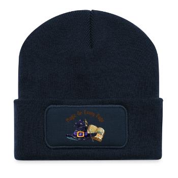La magie est sur chaque page - Beanie recyclé à patch - bleu marine - Devant