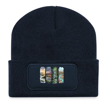 Arkansas Urlaub Travel – The Natural State Motiv - Recycelte Patch Beanie - French Navy - Vorne
