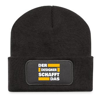 Beruf Designer - Recycelte Patch Beanie - Dunkelgrau - Vorne