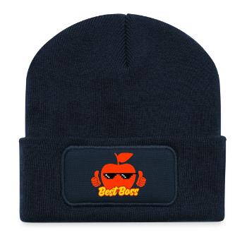 Apple wählt den besten Bos aus, bester Bo Manager aller Zeiten - Recycelte Patch Beanie - French Navy - Vorne