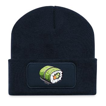 Rouleau à sushi vert émeraude - Beanie recyclé à patch - bleu marine - Devant