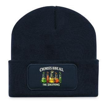 Sourires de la chimie : Les solutions - Beanie recyclé à patch - bleu marine - Devant