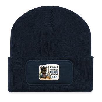 Mon chien mérite une vie de rêve - Recycelte Patch Beanie - French Navy - Vorne