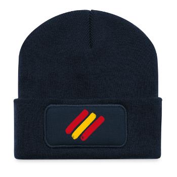 Spanien - Flagge Streifen - Recycelte Patch Beanie - French Navy - Vorne