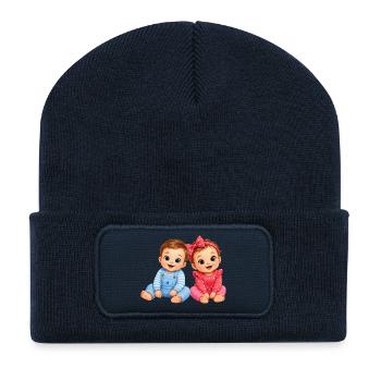 Little Baby Girl Boy - Recycled Patch Beanie - french navy - Front