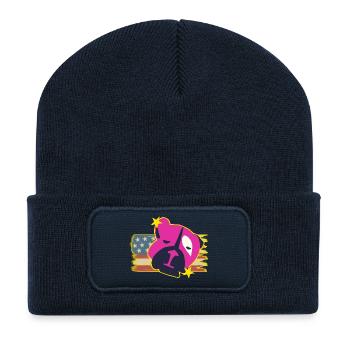 America with a Bulldog - Recycled Patch Beanie - french navy - Front