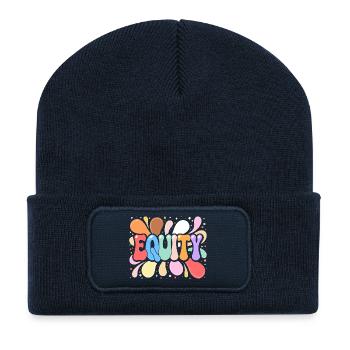 Farbige Gleichheit - Recycelte Patch Beanie - French Navy - Vorne