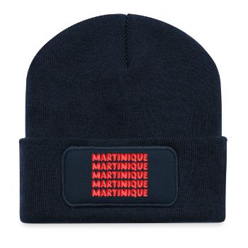 Plongée en Martinique - Beanie recyclé à patch - bleu marine - Devant