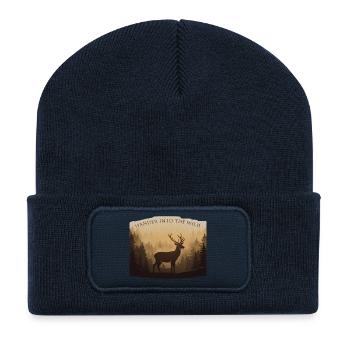 geboren zum Umherziehen - Recycelte Patch Beanie - French Navy - Vorne