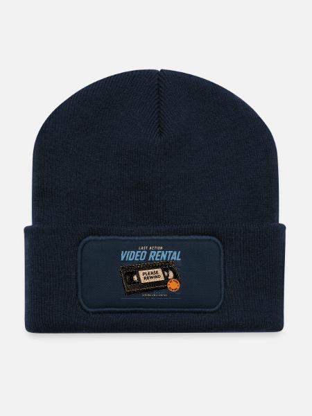 Be_Kind_ _Rewind - Beanie recyclé à patch - bleu marine