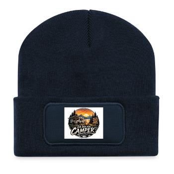 Ich bin ein Camper - Recycelte Patch Beanie - French Navy - Vorne