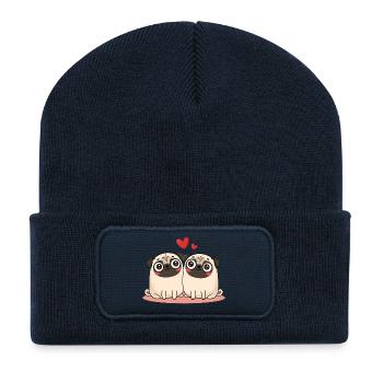 Mopspaar Mops - Recycelte Patch Beanie - French Navy - Vorne