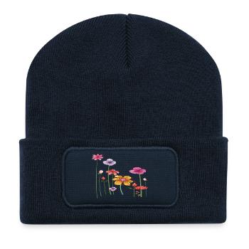 Colorful Wildflowers - Recycled Patch Beanie - french navy - Front