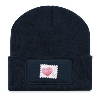 Postkarte - Recycelte Patch Beanie - French Navy - Vorne