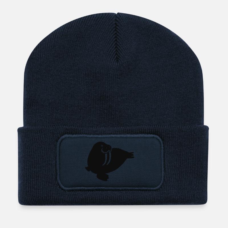 Morse - Beanie recyclé à patch - bleu marine