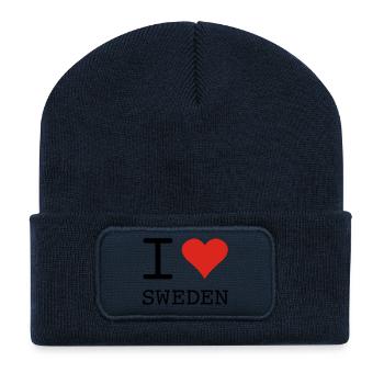 I LOVE SWEDEN Schweden - Recycled Patch Beanie - french navy - Front