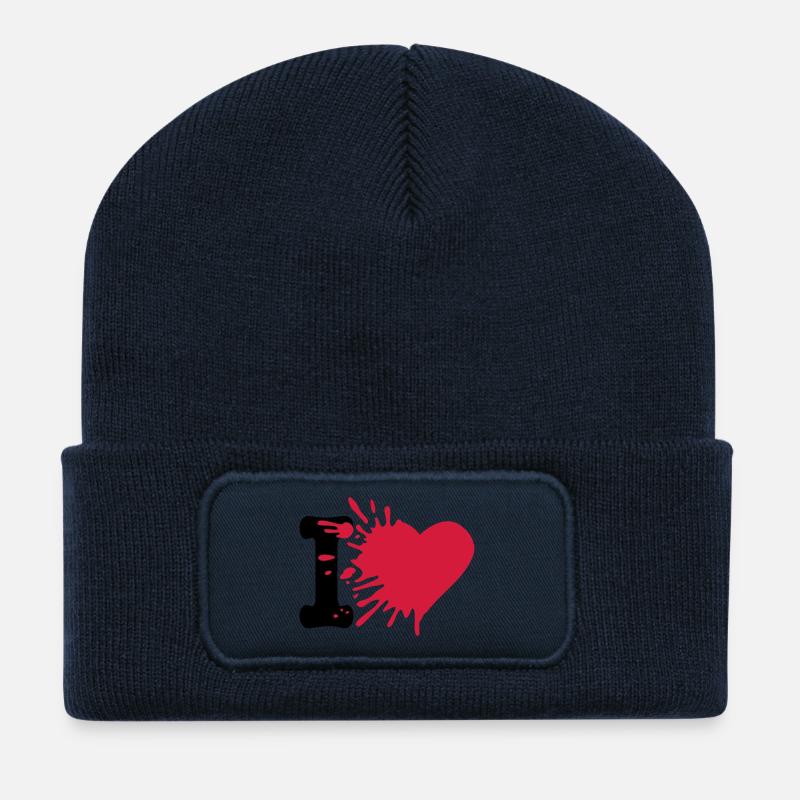 i love - Recycelte Patch Beanie - French Navy