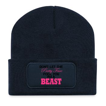 Don´t Let The Pretty Face Fool You I´m A Beast - Recycled Patch Beanie - french navy - Front