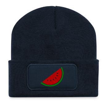Pastèque - Beanie recyclé à patch - bleu marine - Devant