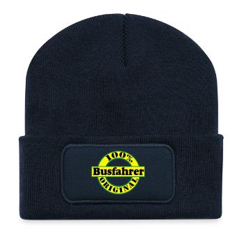 Busfahrer Bus Omnibus 100% Busfahrer Original(25) - Recycelte Patch Beanie - French Navy - Vorne