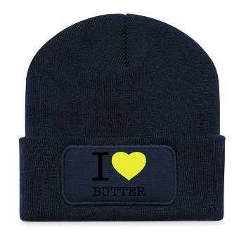 I LOVE BUTTER - Recycelte Patch Beanie - French Navy - Vorne
