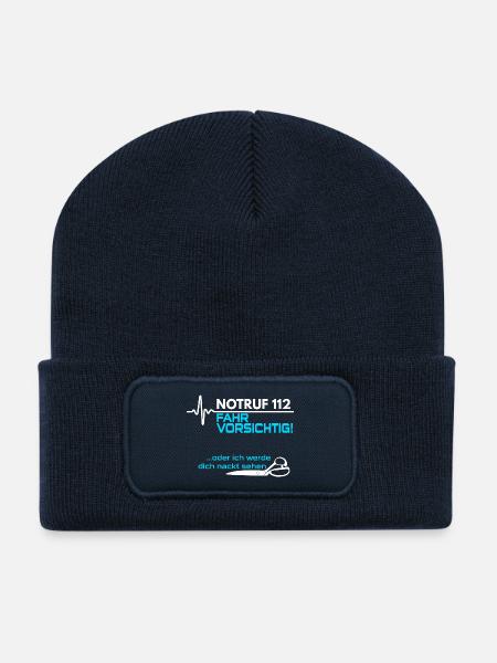 Notruf 112 Sanitäter - Recycelte Patch Beanie - French Navy