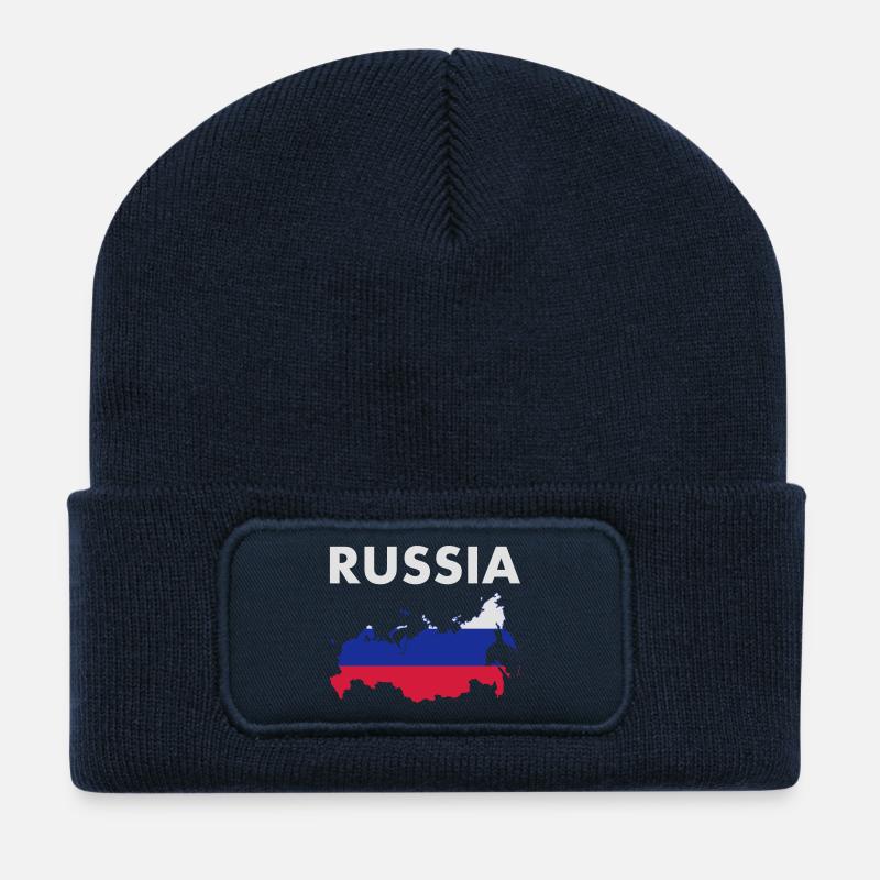 Russie - Beanie recyclé à patch - bleu marine