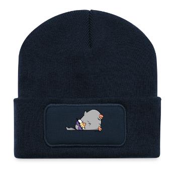 Taube Detlef 01 - Recycelte Patch Beanie - French Navy - Vorne
