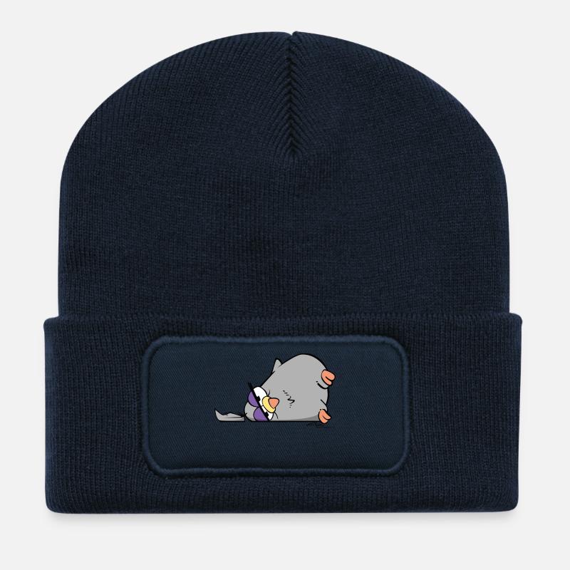 Taube Detlef 01 - Recycelte Patch Beanie - French Navy