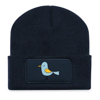 oiseau - Beanie recyclé à patch - bleu marine - Devant