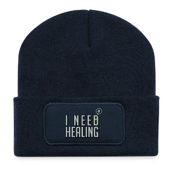 I need haling - Recycelte Patch Beanie - French Navy - Vorne