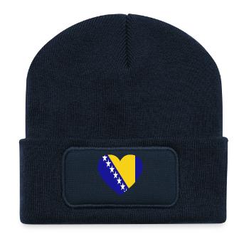 Love Liebe geschenk Bosnien Bosnia - Recycelte Patch Beanie - French Navy - Vorne