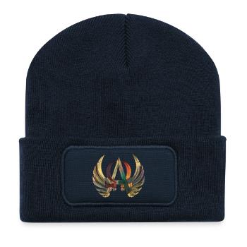 ALPHA & OMEGA ornament - Recycelte Patch Beanie - French Navy - Vorne