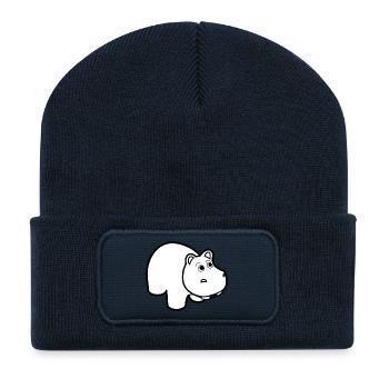 hippo hippopotamus hippobath baby18 - Recycled Patch Beanie - french navy - Front