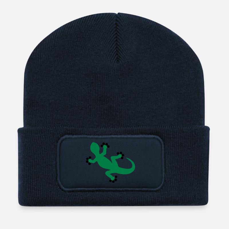Gecko / Lizard - Recycled Patch Beanie - french navy
