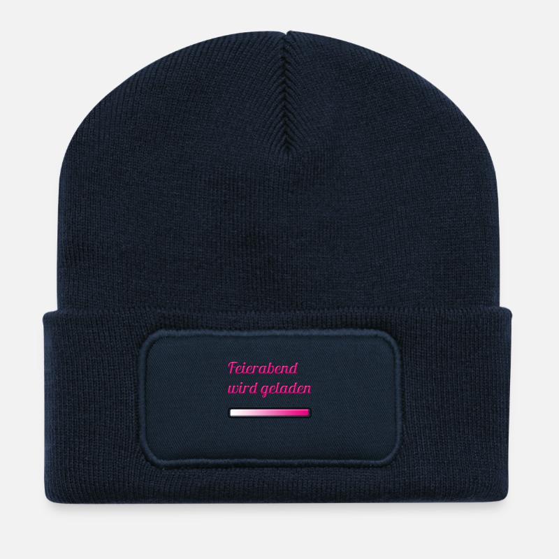 Feierabend wird geladen - Recycelte Patch Beanie - French Navy