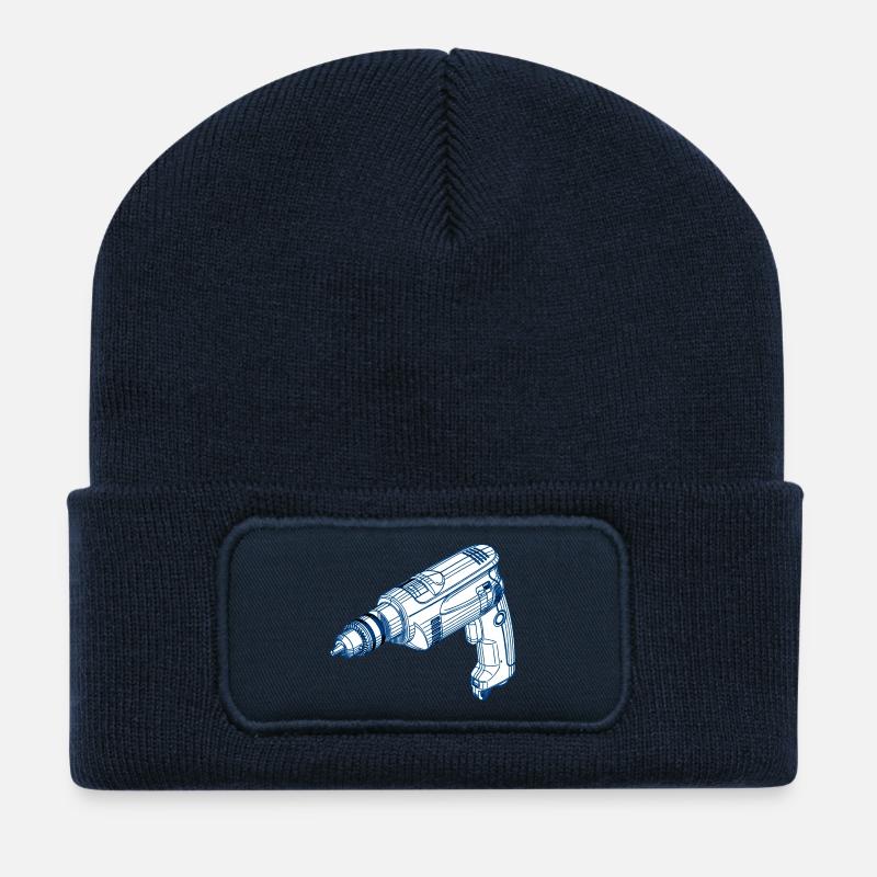 drilling machine - Recycled Patch Beanie - french navy