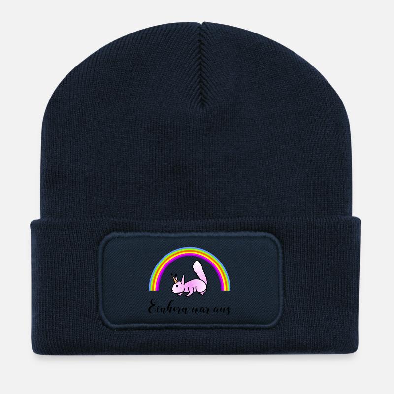 Eichhörnchen Regenbogen - Einhorn war aus - Recycelte Patch Beanie - French Navy